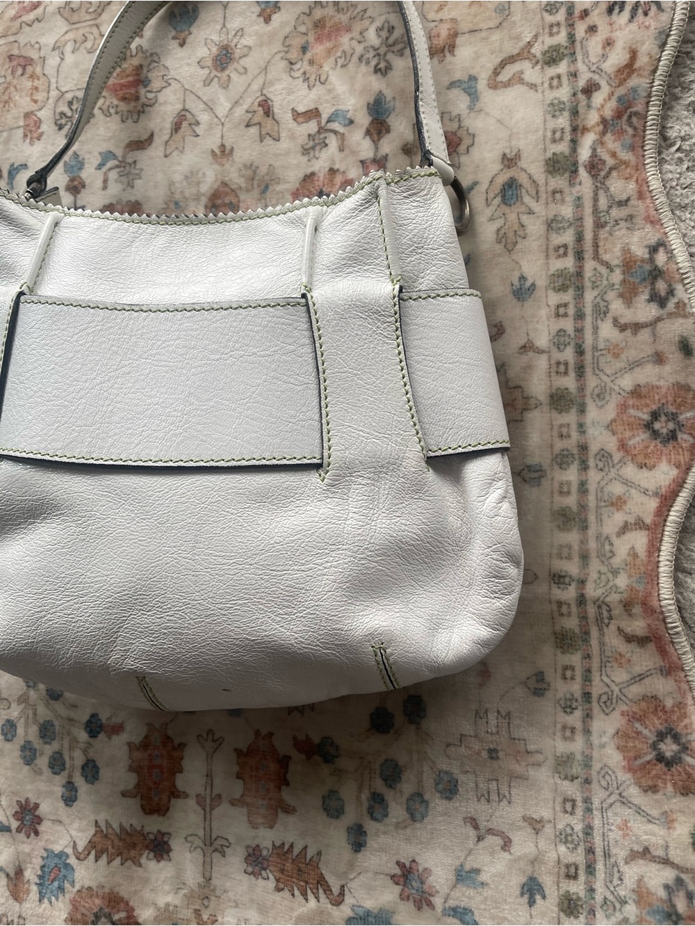 Anya Hindmarch White Leather Y2K Shoulder Bag with Oversized Buckle - Picture 10 of 12